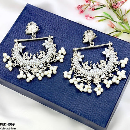 PEDH069 FRN Peacock Ear Drop Pair