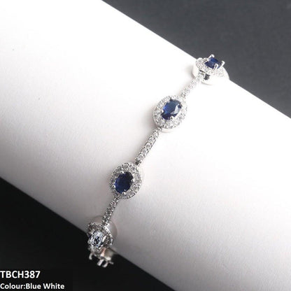 TBCH387 WKO Blue Oval Join Bracelet Adjustable