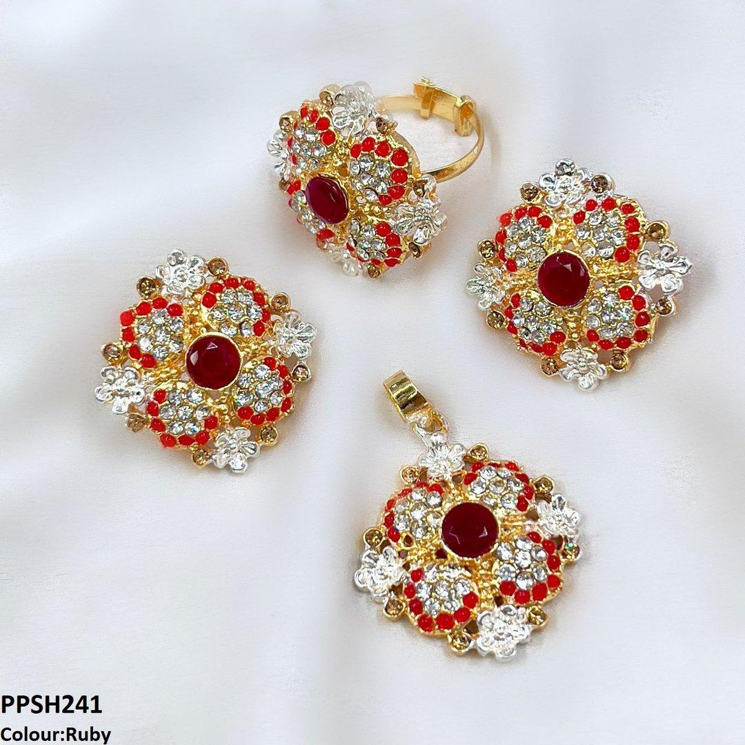 PPSH241 SDQ Square Flower Pendant Set