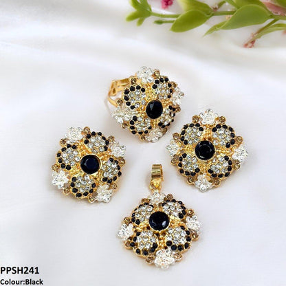 PPSH241 SDQ Square Flower Pendant Set