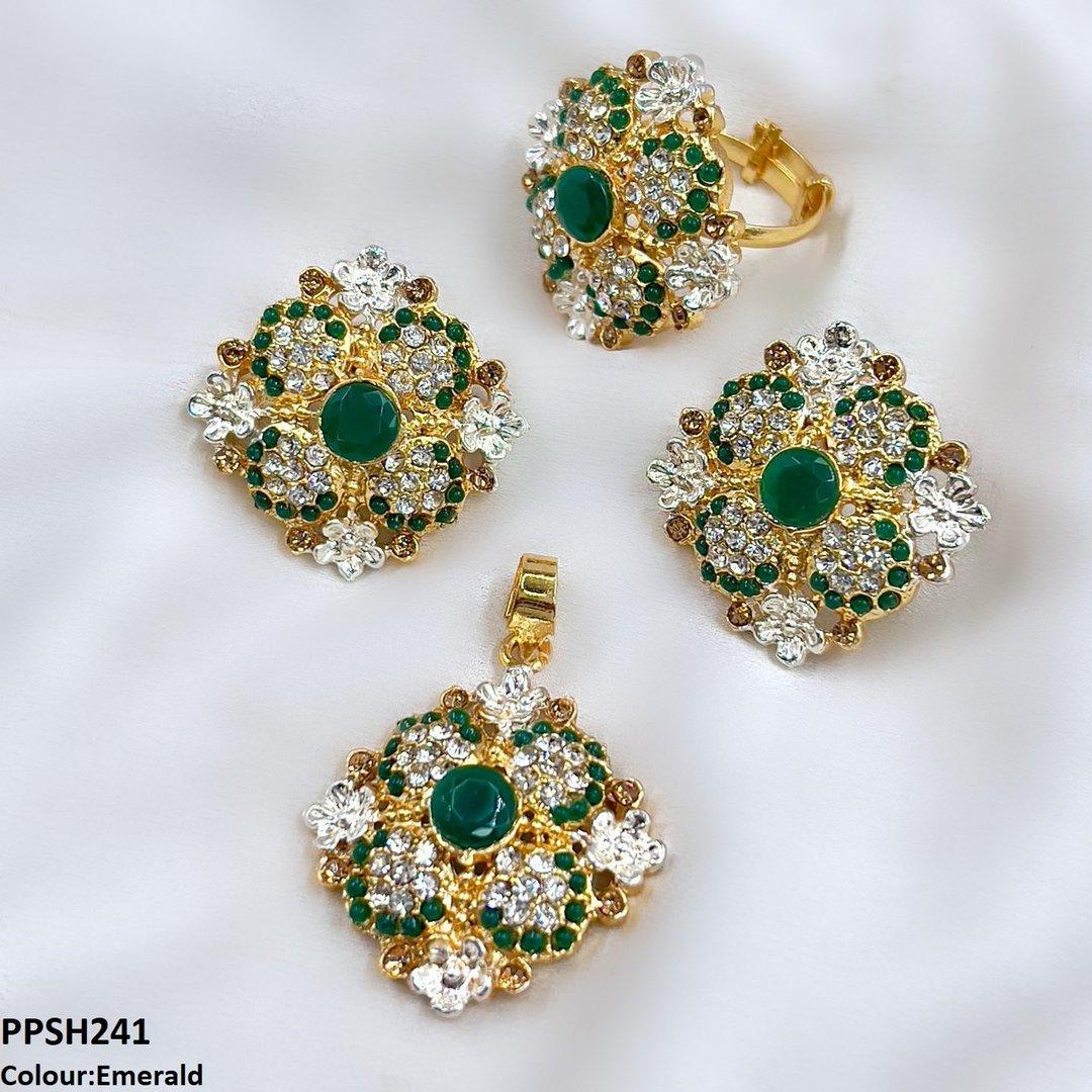 PPSH241 SDQ Square Flower Pendant Set