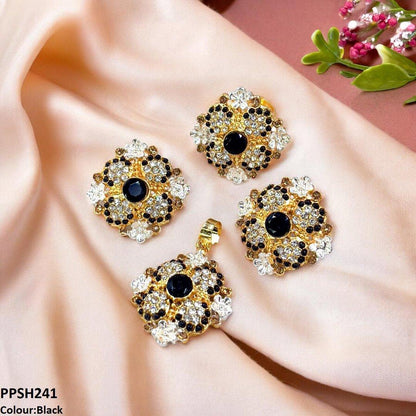 PPSH241 SDQ Square Flower Pendant Set