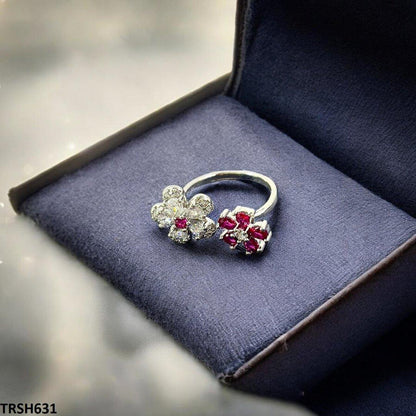 TRSH631 SJS Double Flower Ring Adjustable
