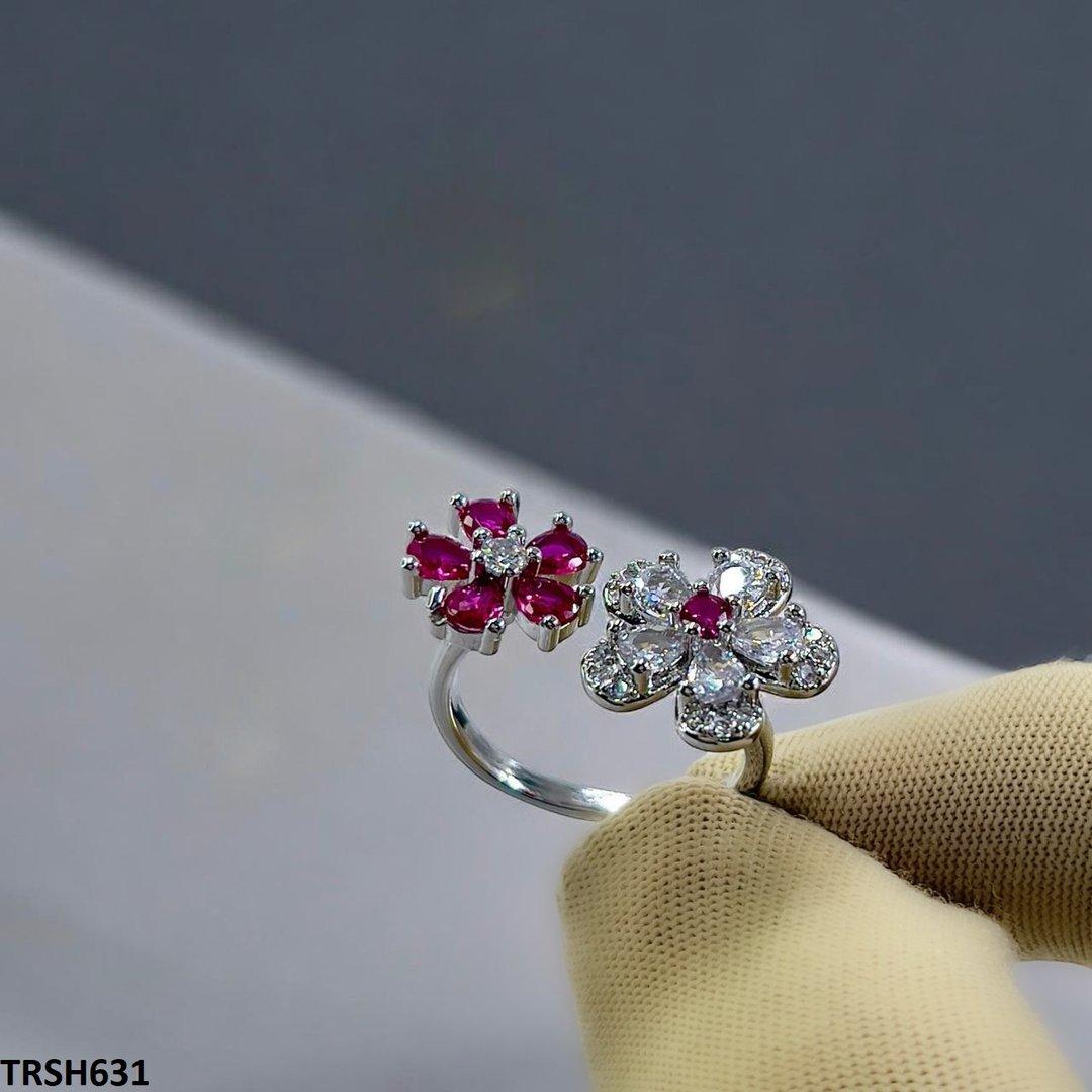 TRSH631 SJS Double Flower Ring Adjustable