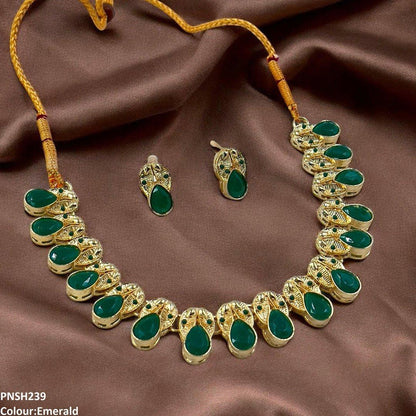 PNSH239 MZM Leaf/Tear Drop Necklace Set