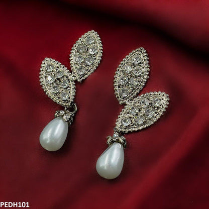 PEDH101 SDQ Double Tear/Pearl Drop Earrings