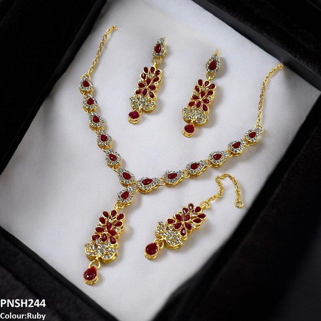 PNSH244 FRN Tear Drop Necklace Set