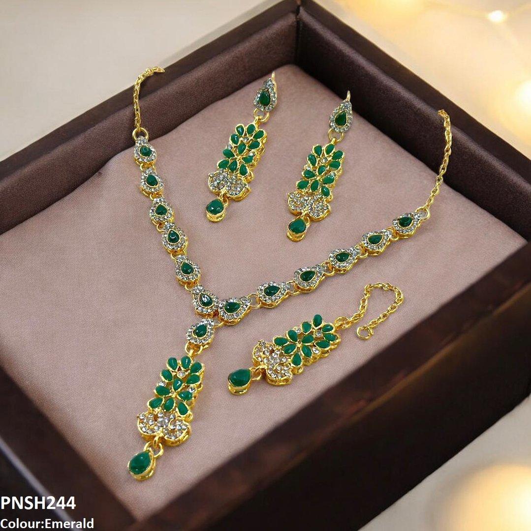 PNSH244 FRN Tear Drop Necklace Set