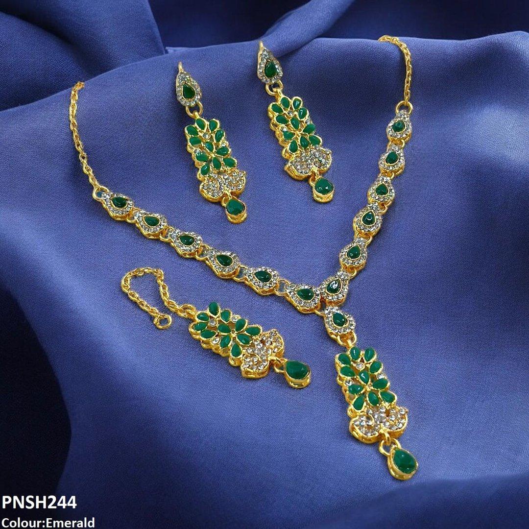 PNSH244 FRN Tear Drop Necklace Set
