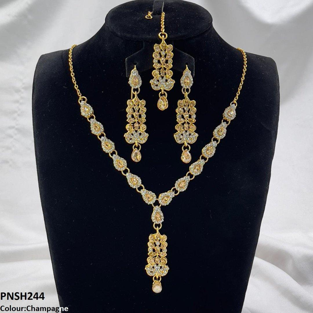 PNSH244 FRN Tear Drop Necklace Set
