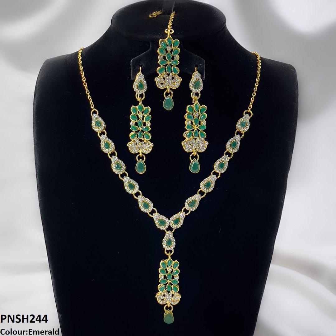 PNSH244 FRN Tear Drop Necklace Set