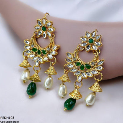 PEDH103 FRN Jhumki Pearl Drop Earrings