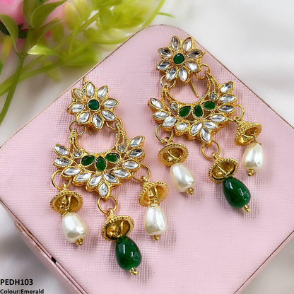 PEDH103 FRN Jhumki Pearl Drop Earrings