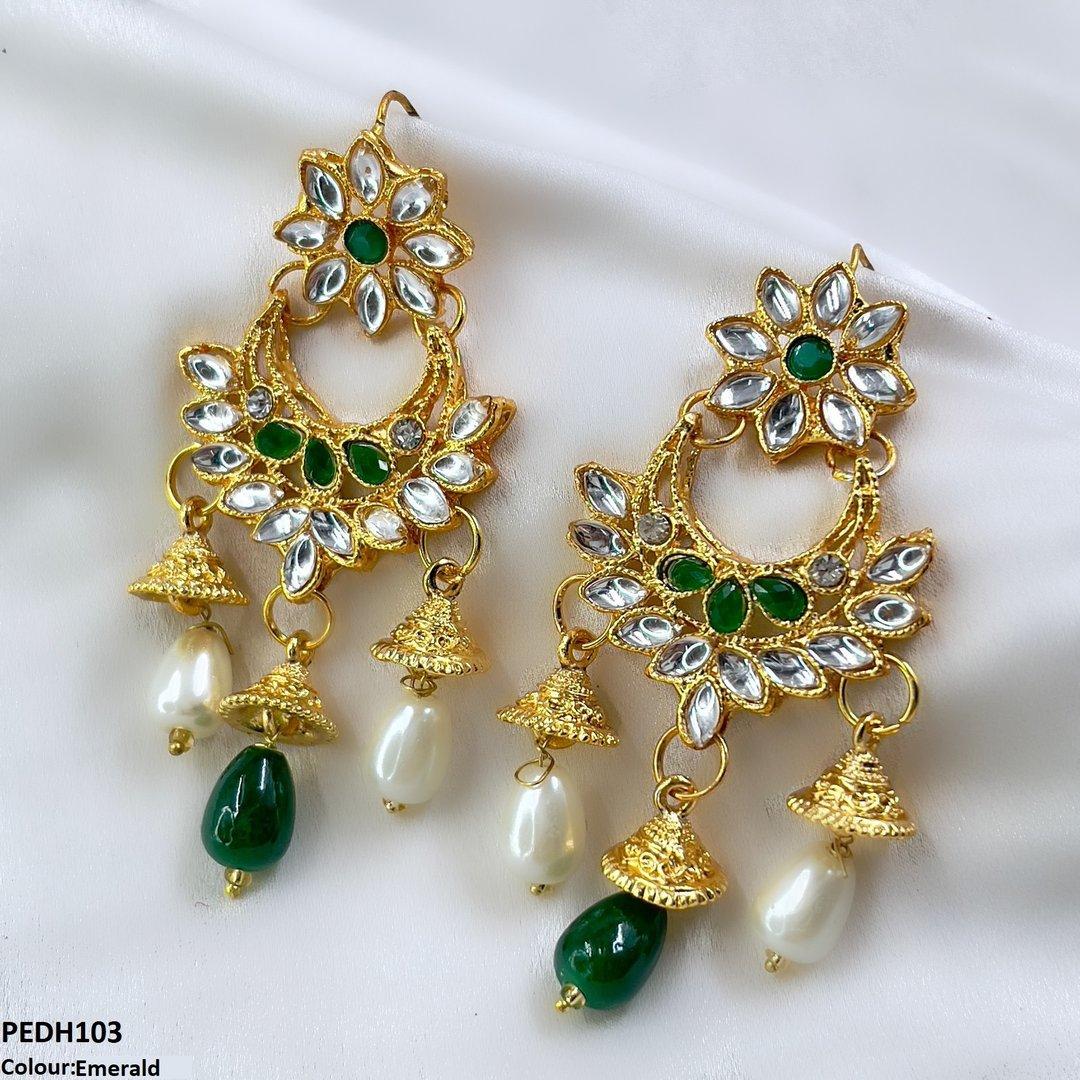 PEDH103 FRN Jhumki Pearl Drop Earrings