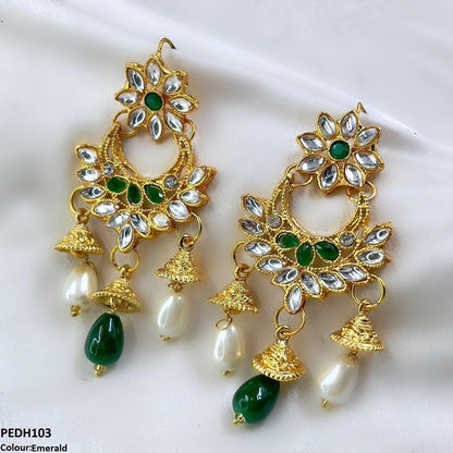PEDH103 FRN Jhumki Pearl Drop Earrings
