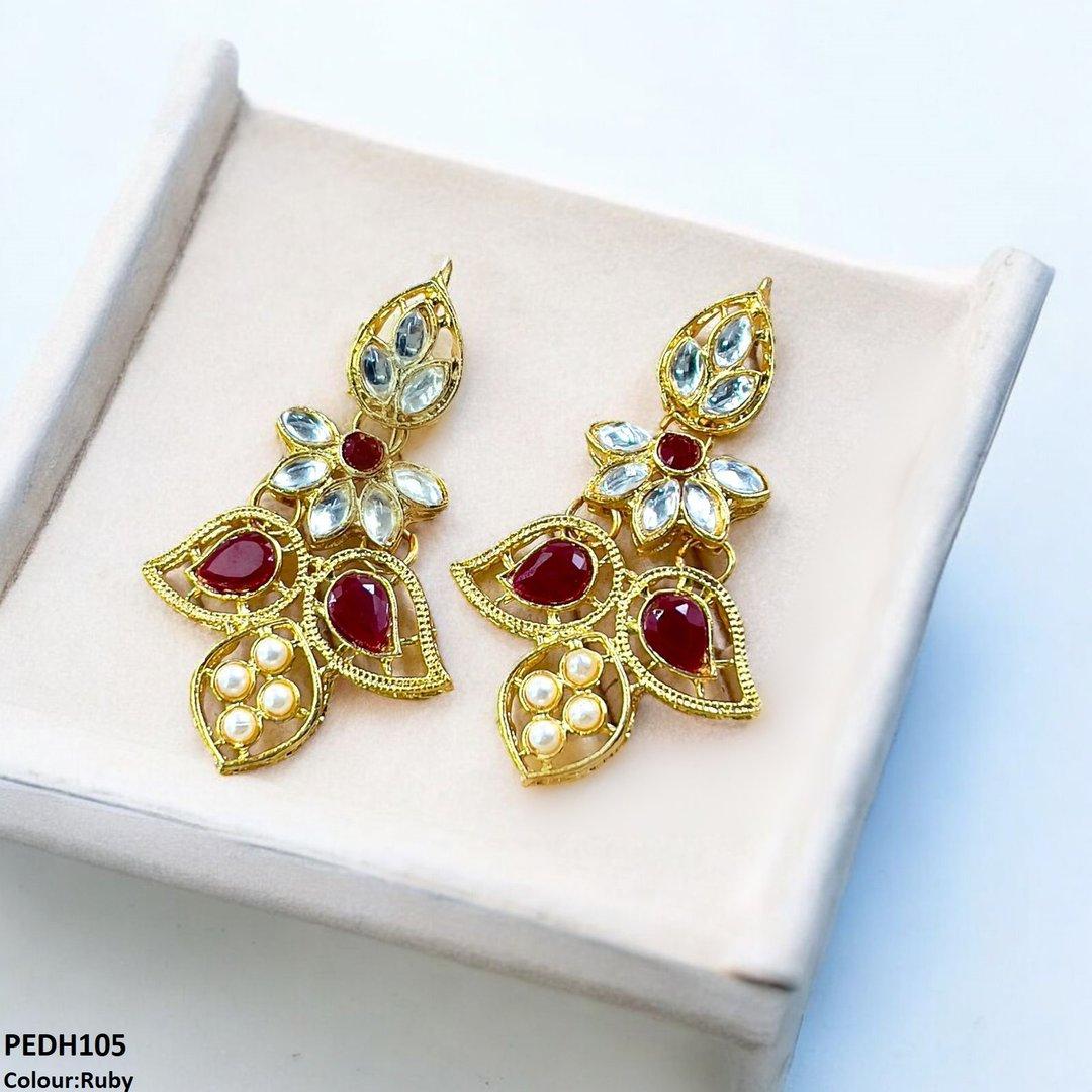 PEDH105 FRN Double Eye Drop Earrings