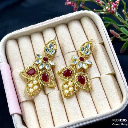 PEDH105 FRN Double Eye Drop Earrings