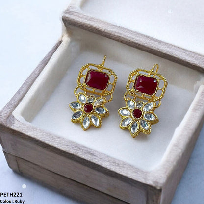 PETH221 FRN Square/Flower Tops Pair