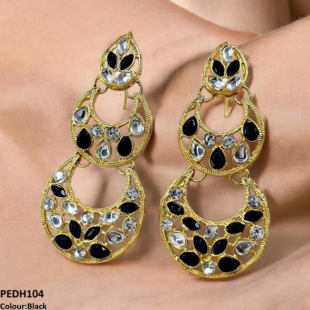 PEDH104 FRN Double Moon Drop Earrings