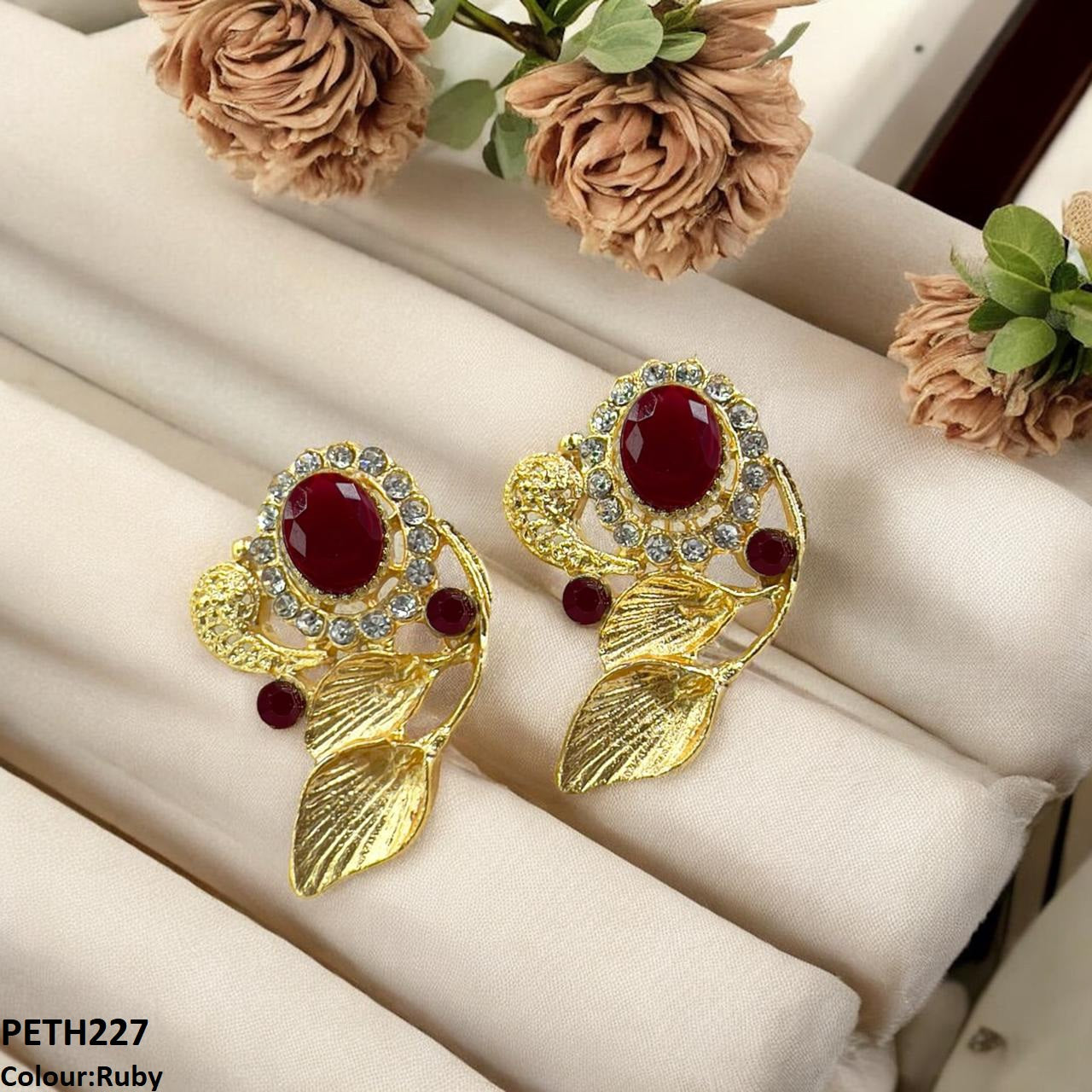 PETH227 FRN Double Leaf Oval Tops Pair