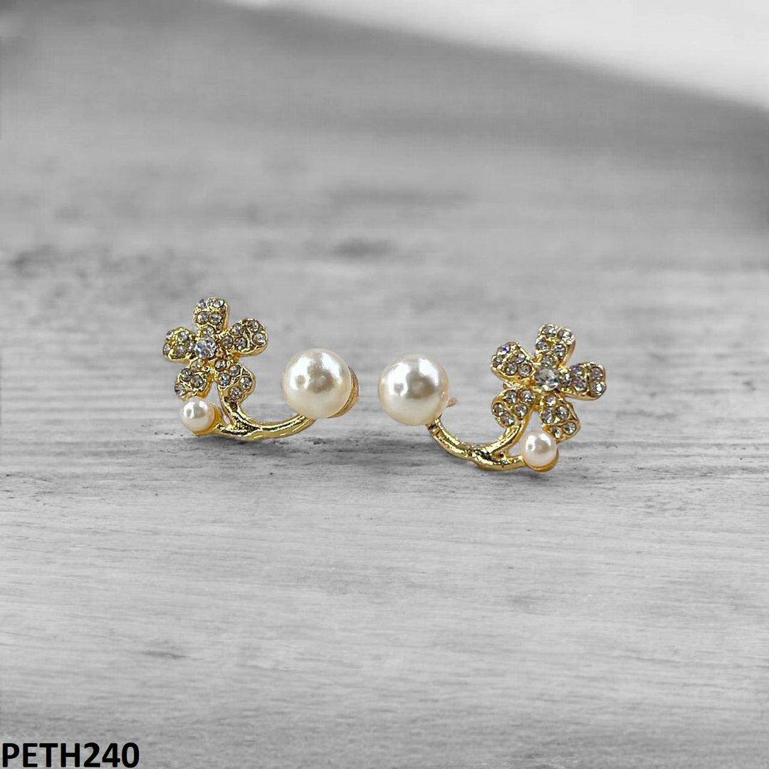 PETH240-SDQ PETH240 SDQ Flower Pearl Tops Pair