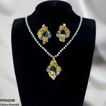 PPSH249 SDQ Oval/Tear Pendant Set