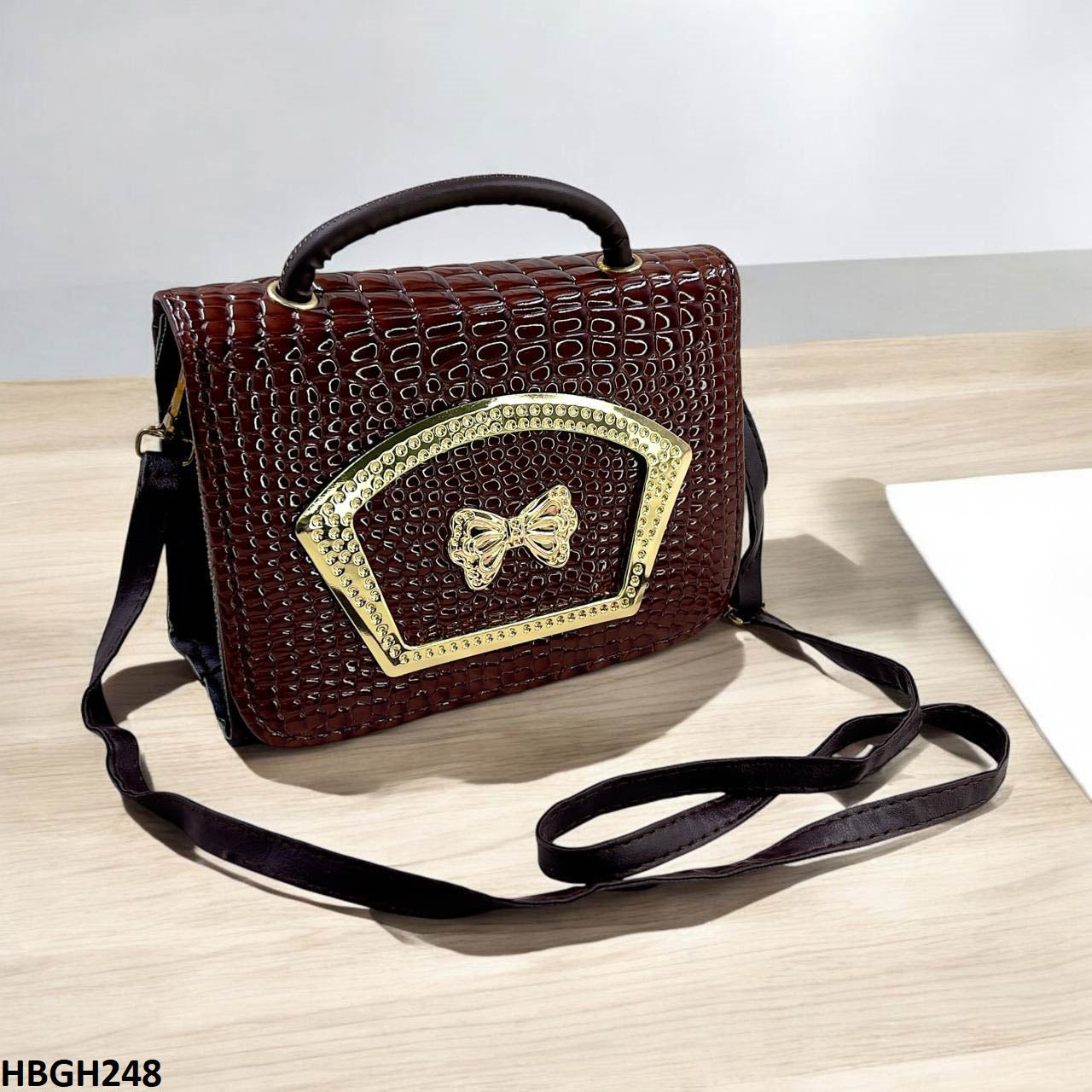 HBGH248-CYG HBGH248 CYG Crocodile Pattern Hand Bag
