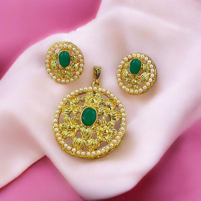 PPSH00250 MZM Flower Oval Pendant Set