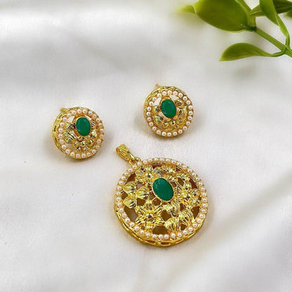 PPSH00250 MZM Flower Oval Pendant Set