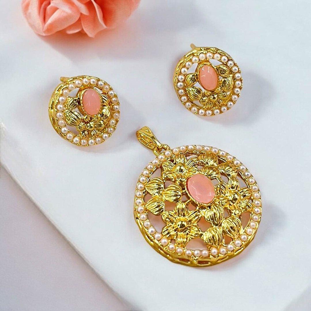 PPSH00250 MZM Flower Oval Pendant Set