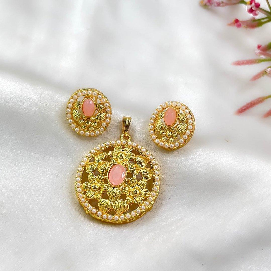 PPSH00250 MZM Flower Oval Pendant Set