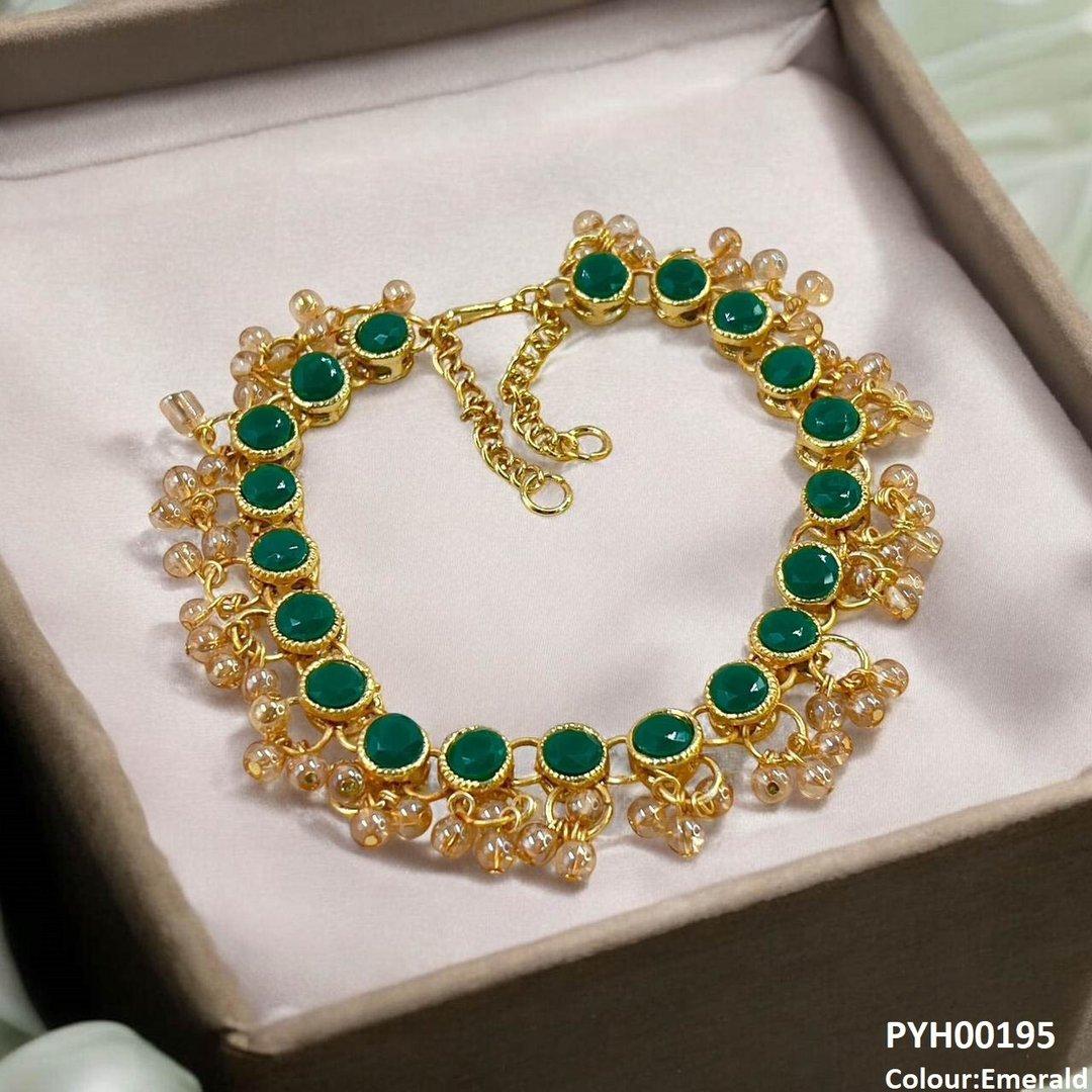 PYH00195 FRN Round Pearl Drop Single Anklet - PYH