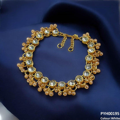 PYH00195 FRN Round Pearl Drop Single Anklet - PYH