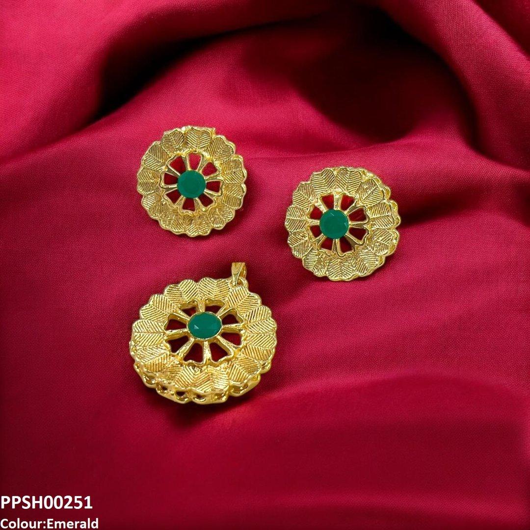 PPSH00251 MZM Round Flower Pedant Set - PPSH