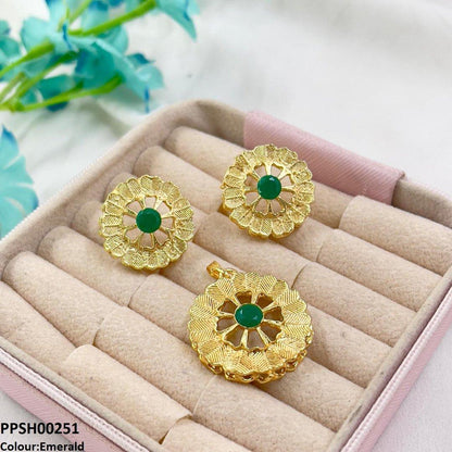 PPSH00251 MZM Round Flower Pedant Set - PPSH