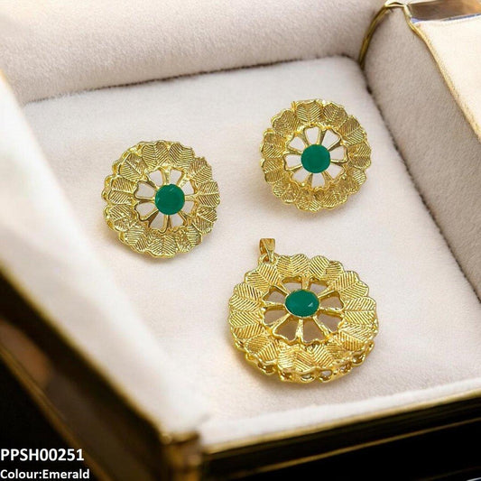 PPSH00251 MZM Round Flower Pedant Set - PPSH