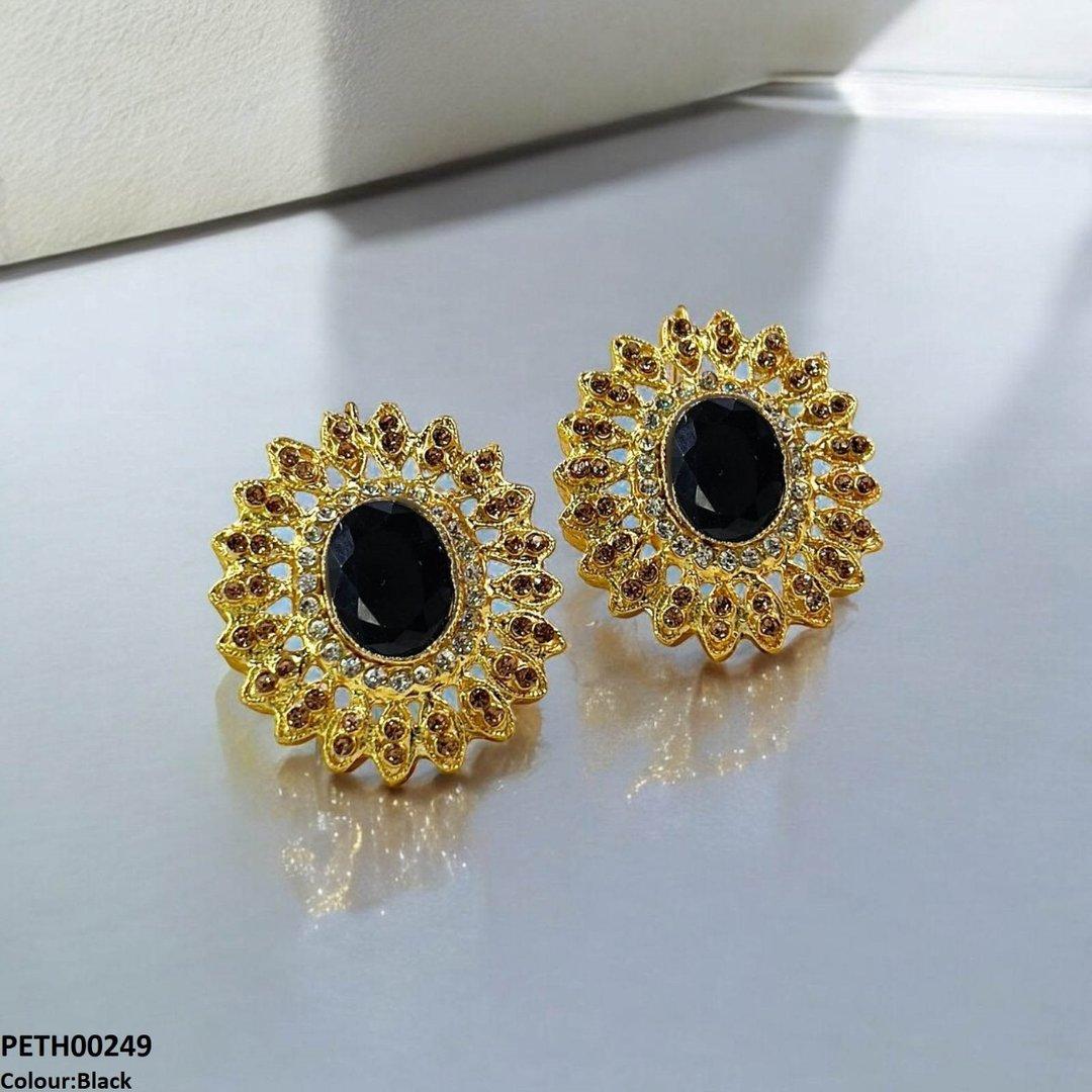 PETH00249 FRN Oval Flower Tops Pair - PETH