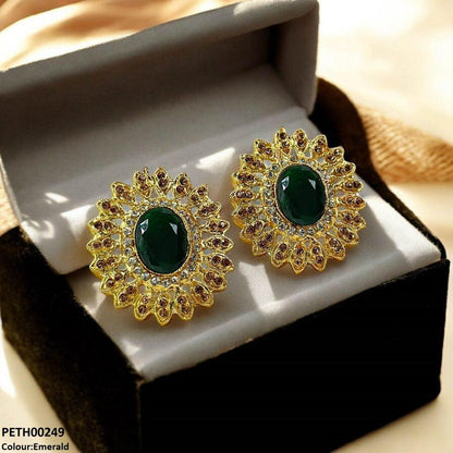 PETH00249 FRN Oval Flower Tops Pair - PETH