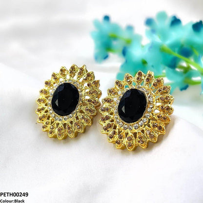 PETH00249 FRN Oval Flower Tops Pair - PETH