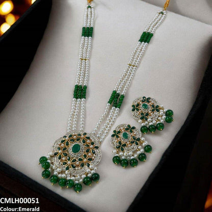 CMLH00051 SDQ Round Pearl Drop Mala Set - CMLH