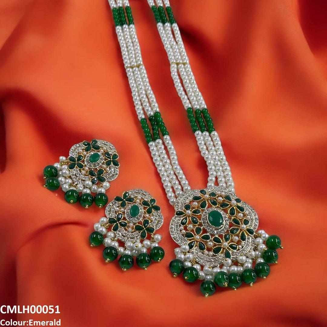 CMLH00051 SDQ Round Pearl Drop Mala Set - CMLH