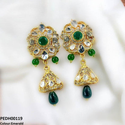 PEDH00119 FRN Tear Triangle Drop Earrings - PEDH