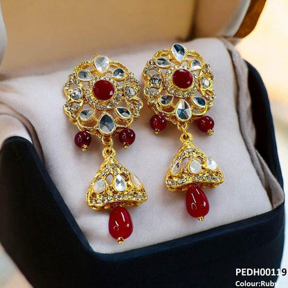 PEDH00119 FRN Tear Triangle Drop Earrings - PEDH