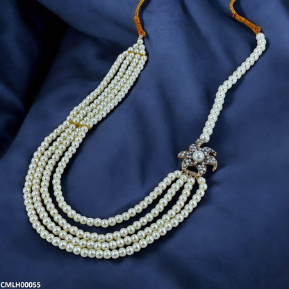 CMLH00055 SDQ Flower Broach Pearl Mala - CMLH