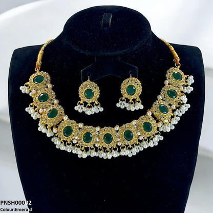 PNSH00002 FRN Oval Pearl Drop Necklace Set - PNSH