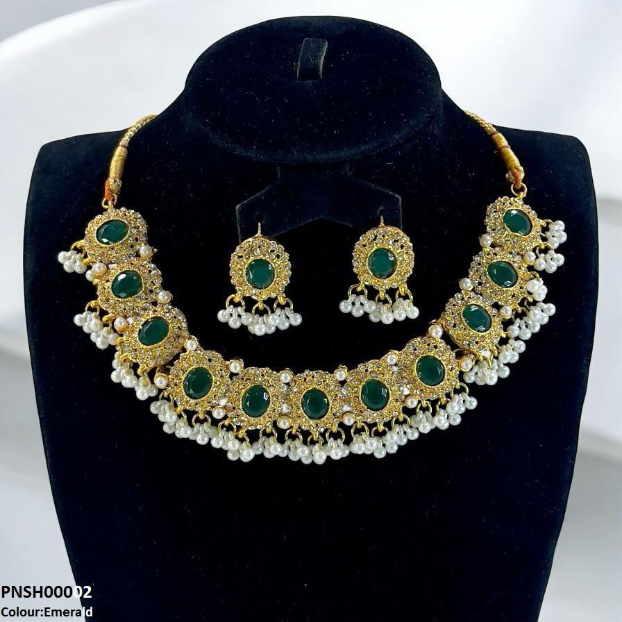 PNSH00002 FRN Oval Pearl Drop Necklace Set - PNSH