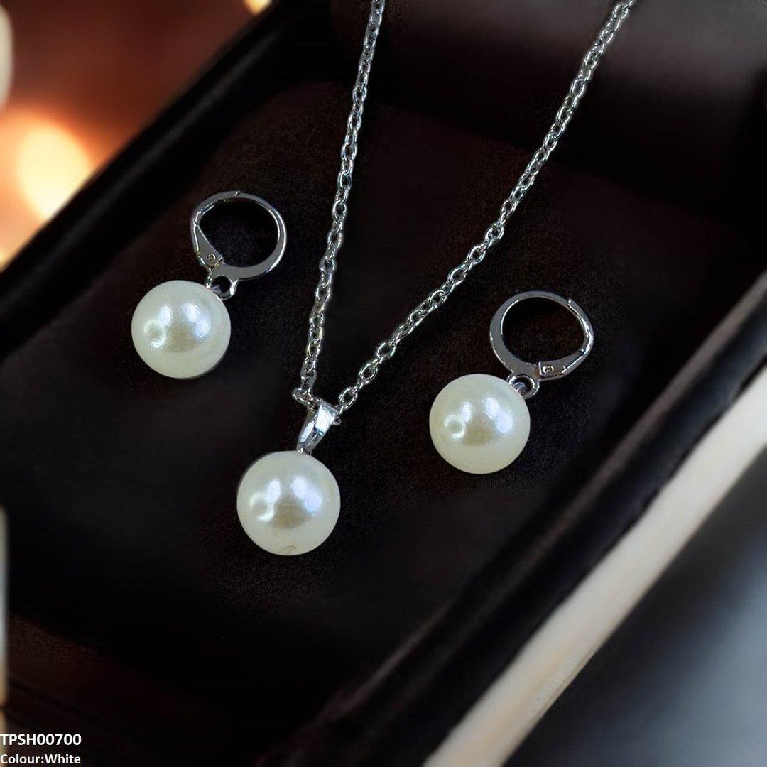 TPSH00700 SDQ Pearl Drop Pendant Set - TPSH