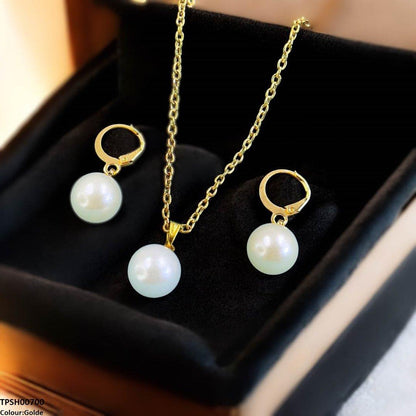 TPSH00700 SDQ Pearl Drop Pendant Set - TPSH