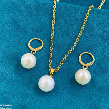 TPSH00700 SDQ Pearl Drop Pendant Set - TPSH