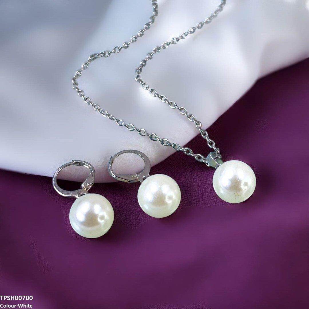 TPSH00700 SDQ Pearl Drop Pendant Set - TPSH